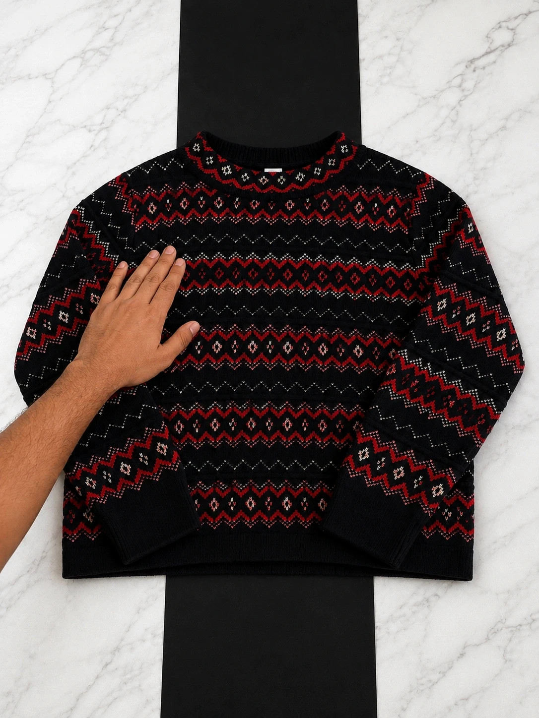 Pull vintage Liz Claiborne Lizsport – Motif nordique / Fair Isle – Taille XL