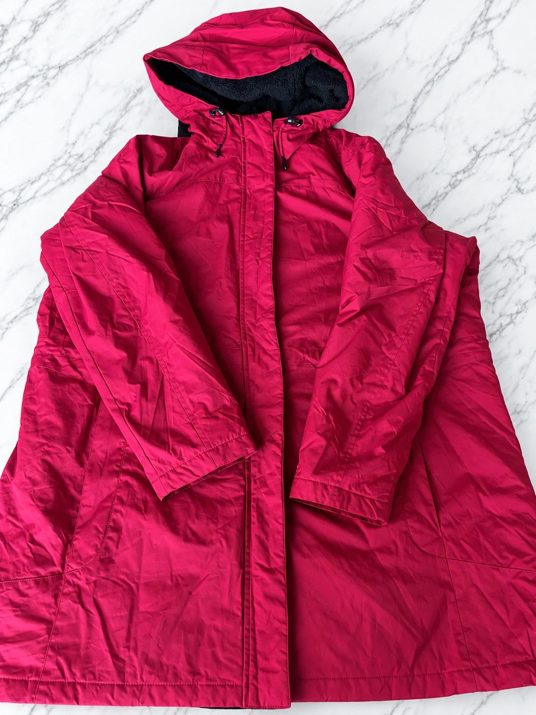 Parka L.L.Bean femme 2XL – Rose framboise – Doublée polaire – Capuche – L.L. Bean – taille XXL / 44 / 16 3