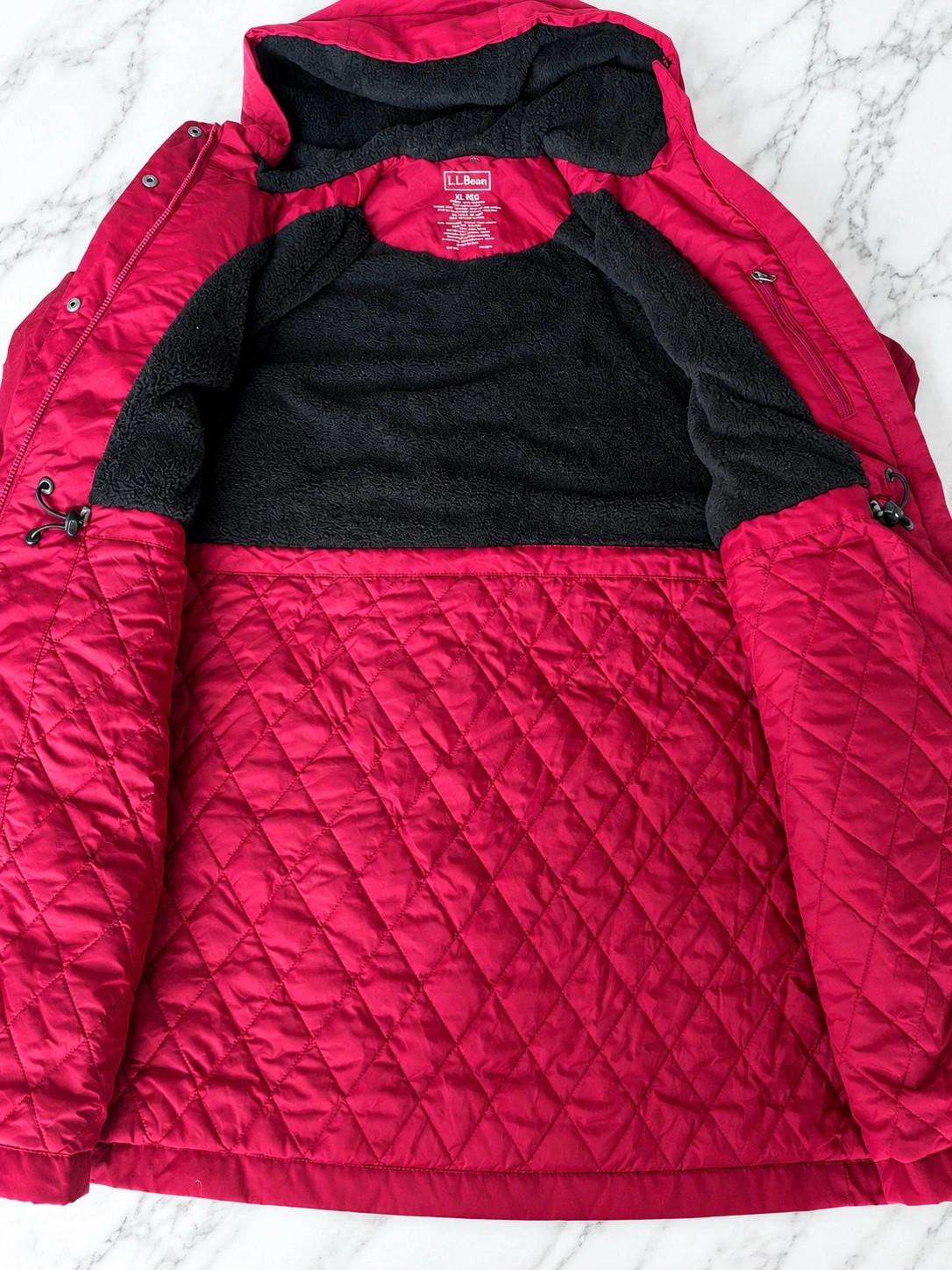 Parka L.L.Bean femme 2XL – Rose framboise – Doublée polaire – Capuche – L.L. Bean – taille XXL / 44 / 16 2