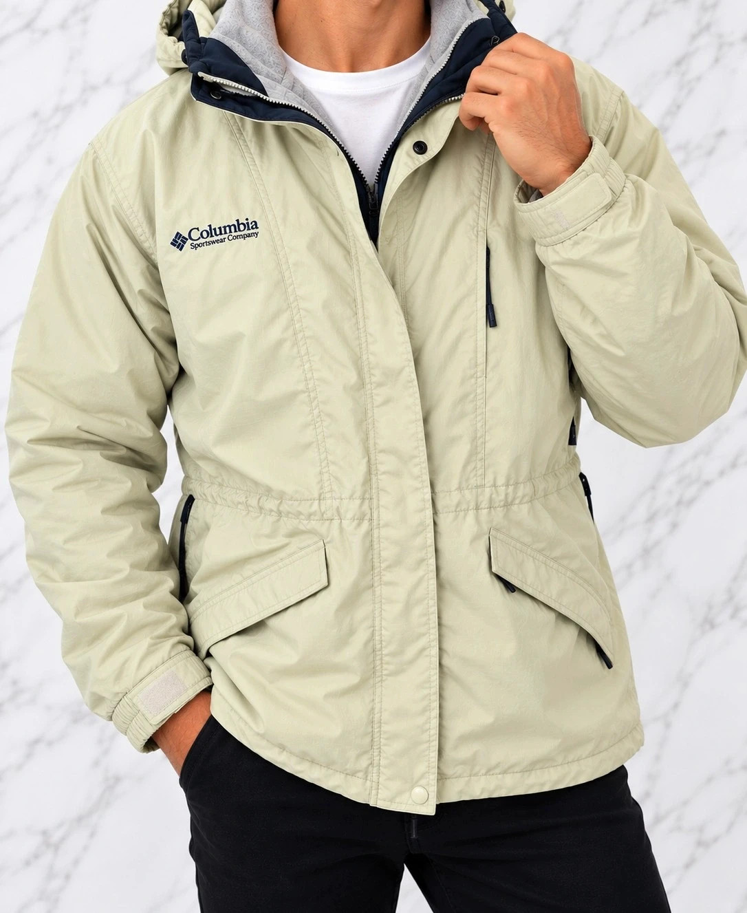 Veste Columbia Sportswear Vintage doublée polaire | Kaki clair |Taille XL – Columbia – taille XL / 42 / 14