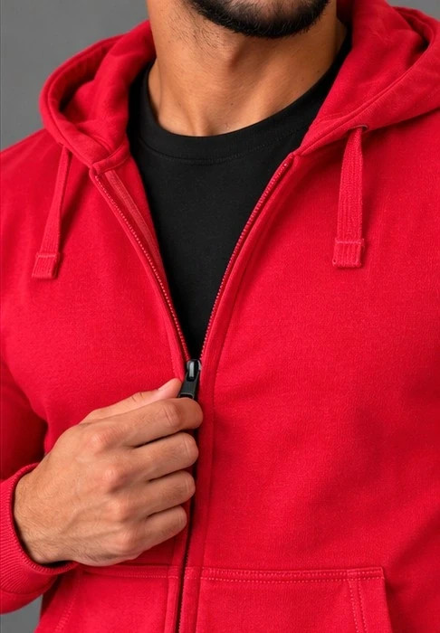 Sweat à capuche zippé C&A The Basics – Rouge – Taille XL – C&A – taille XL 2