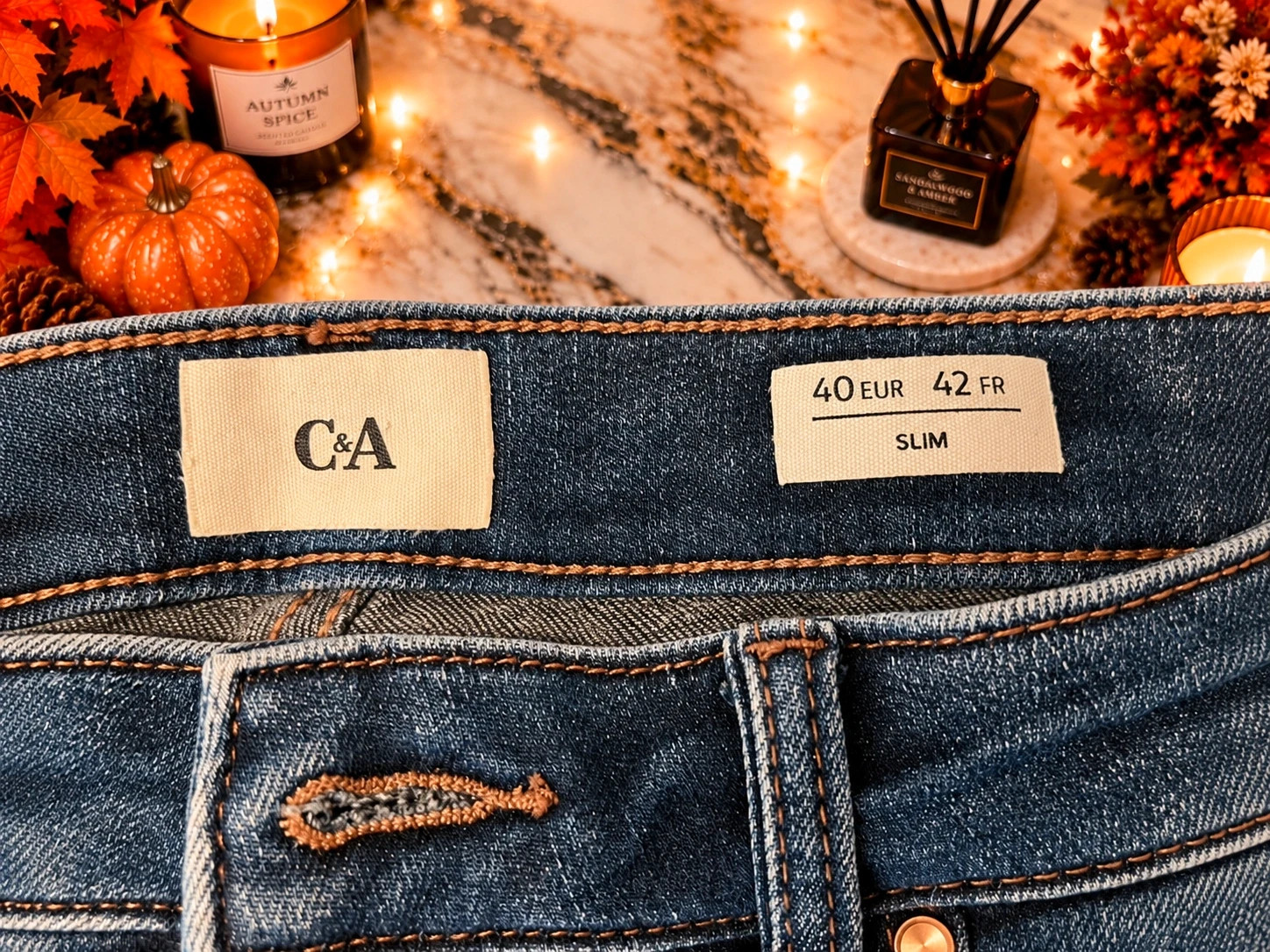 Jean C&A femme bleu foncé Slim – Taille 42 FR – C&A – taille L / 40 / 12 3