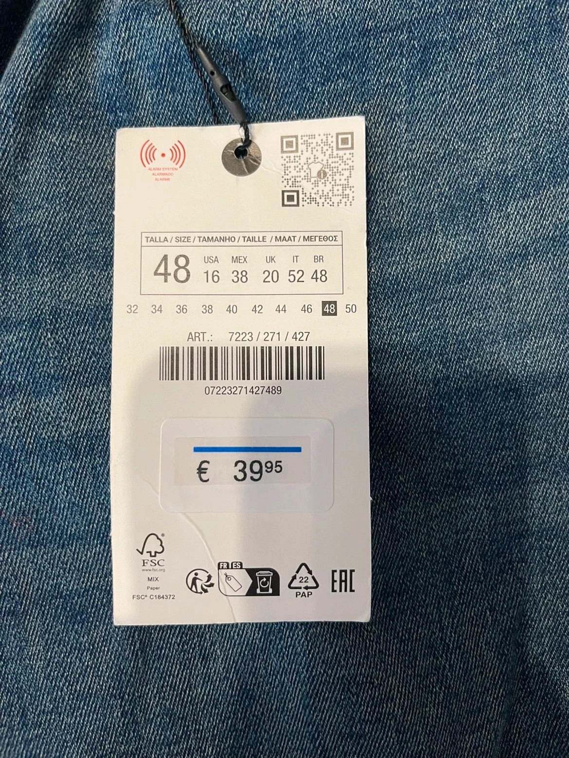 Jean Zara femme bleu coupe large – Taille 48 – Zara – taille 4XL / 48 / 20 4