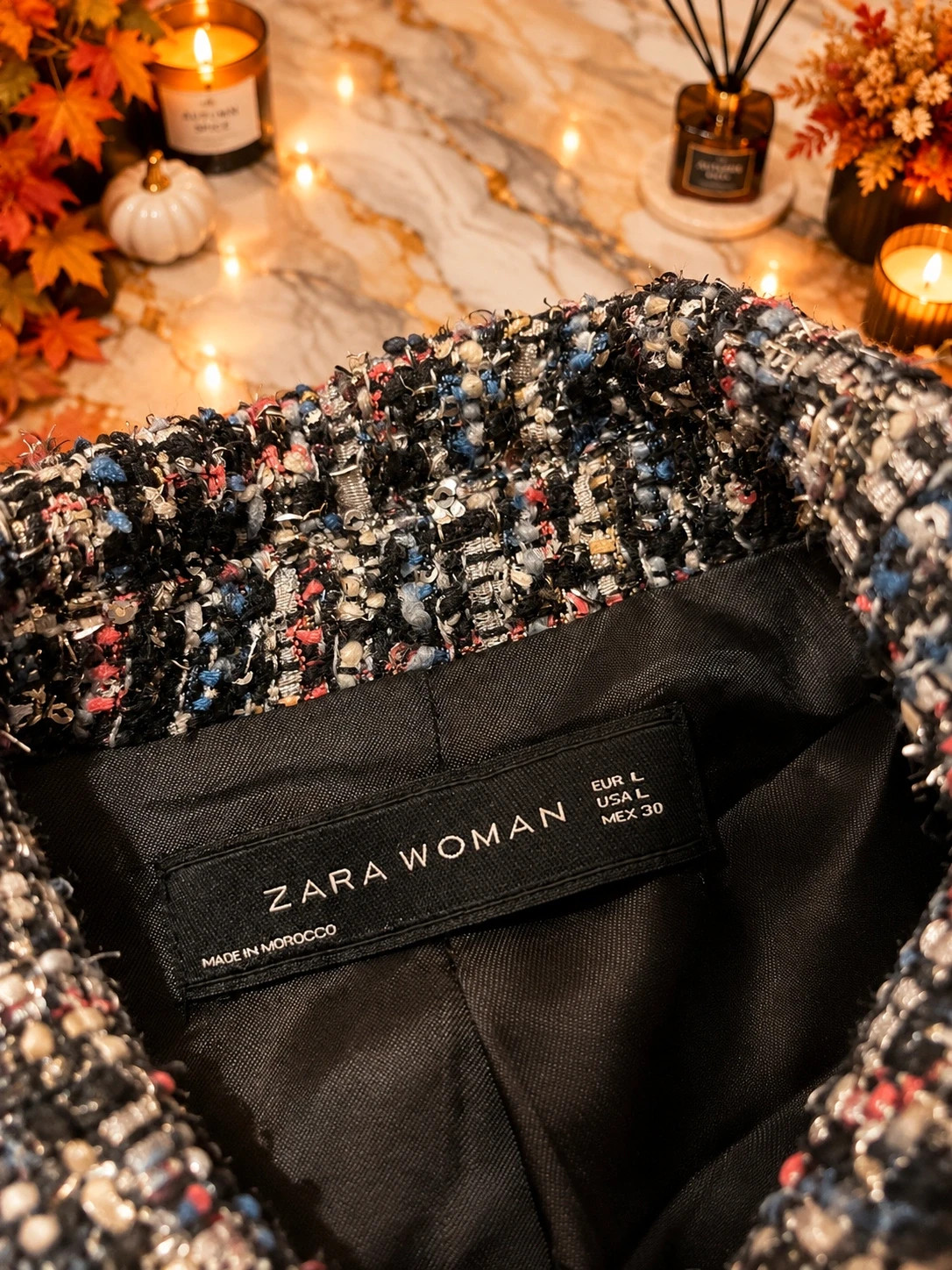 Manteau long Zara Woman en tweed – Taille L – Zara Woman – taille L / 40 / 12 3