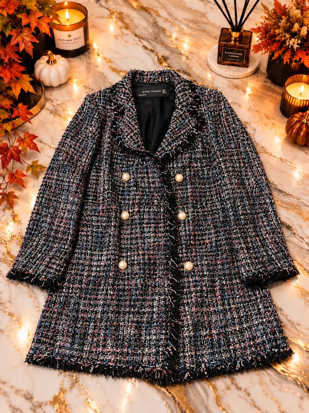 Manteau long Zara Woman en tweed – Taille L