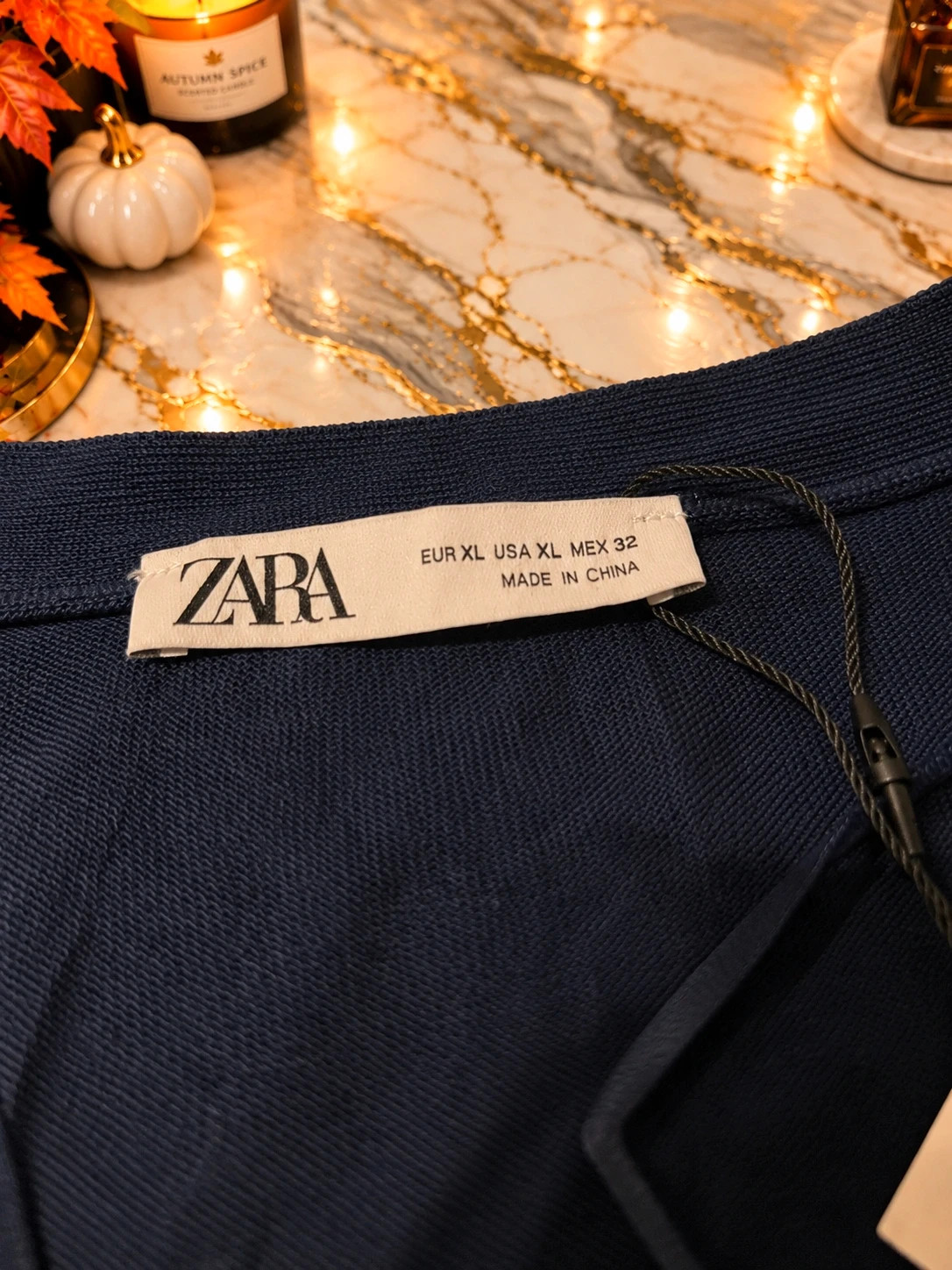 Gilet cardigan Zara bleu marine – Taille XL – Col V – Zara – taille XL / 42 / 14 3