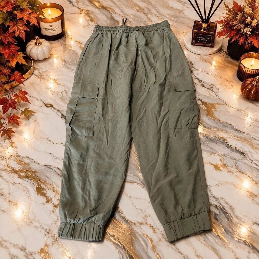 Pantalon Cargo Zara Femme Kaki – Taille M – Coupe Jogger – Zara – taille M / 38 / 10 2