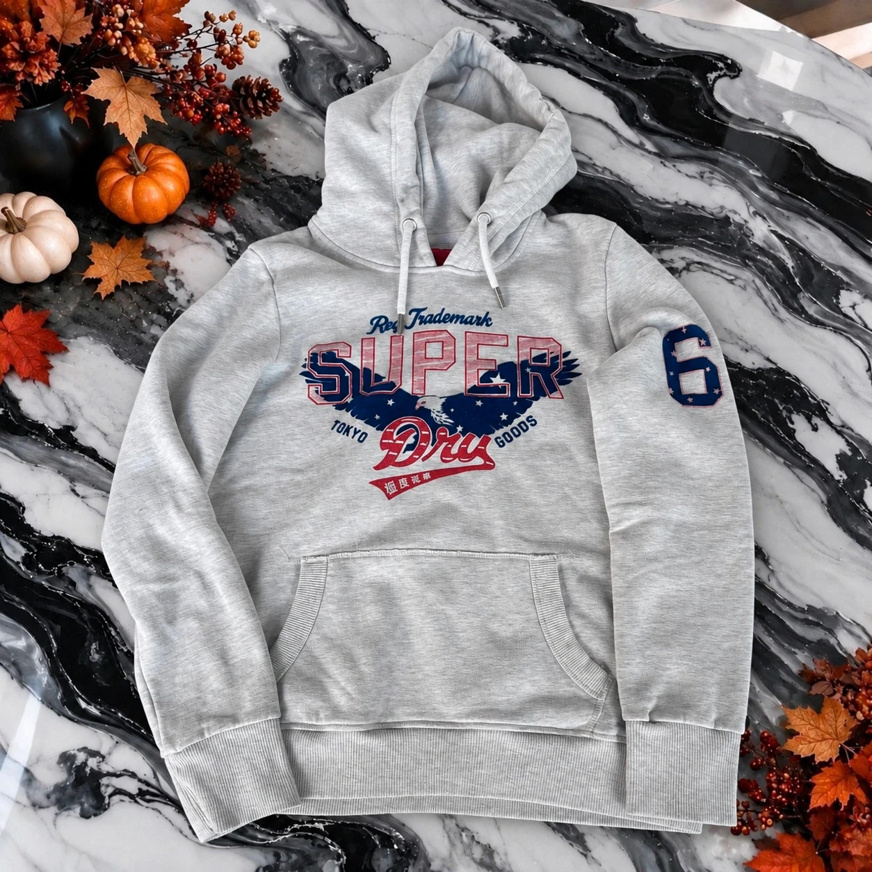Sweat à capuche Superdry Heritage 1954 gris – Taille EU 38