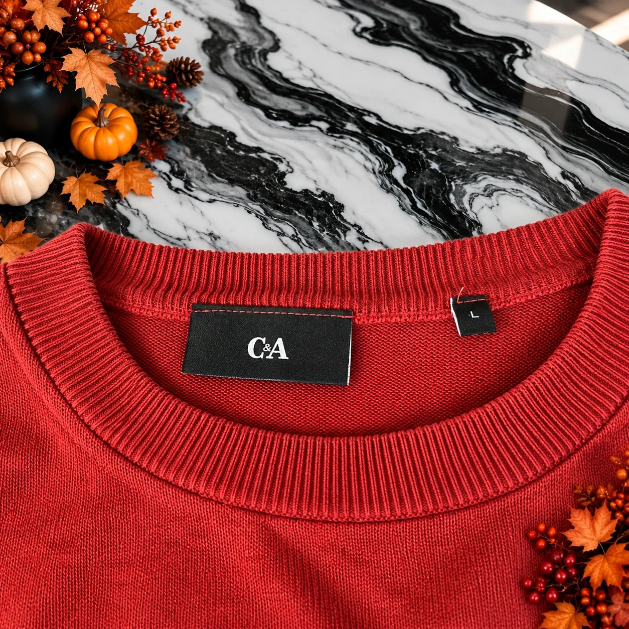 Pull C&A rouge – Taille L Homme – C&A – taille L 2