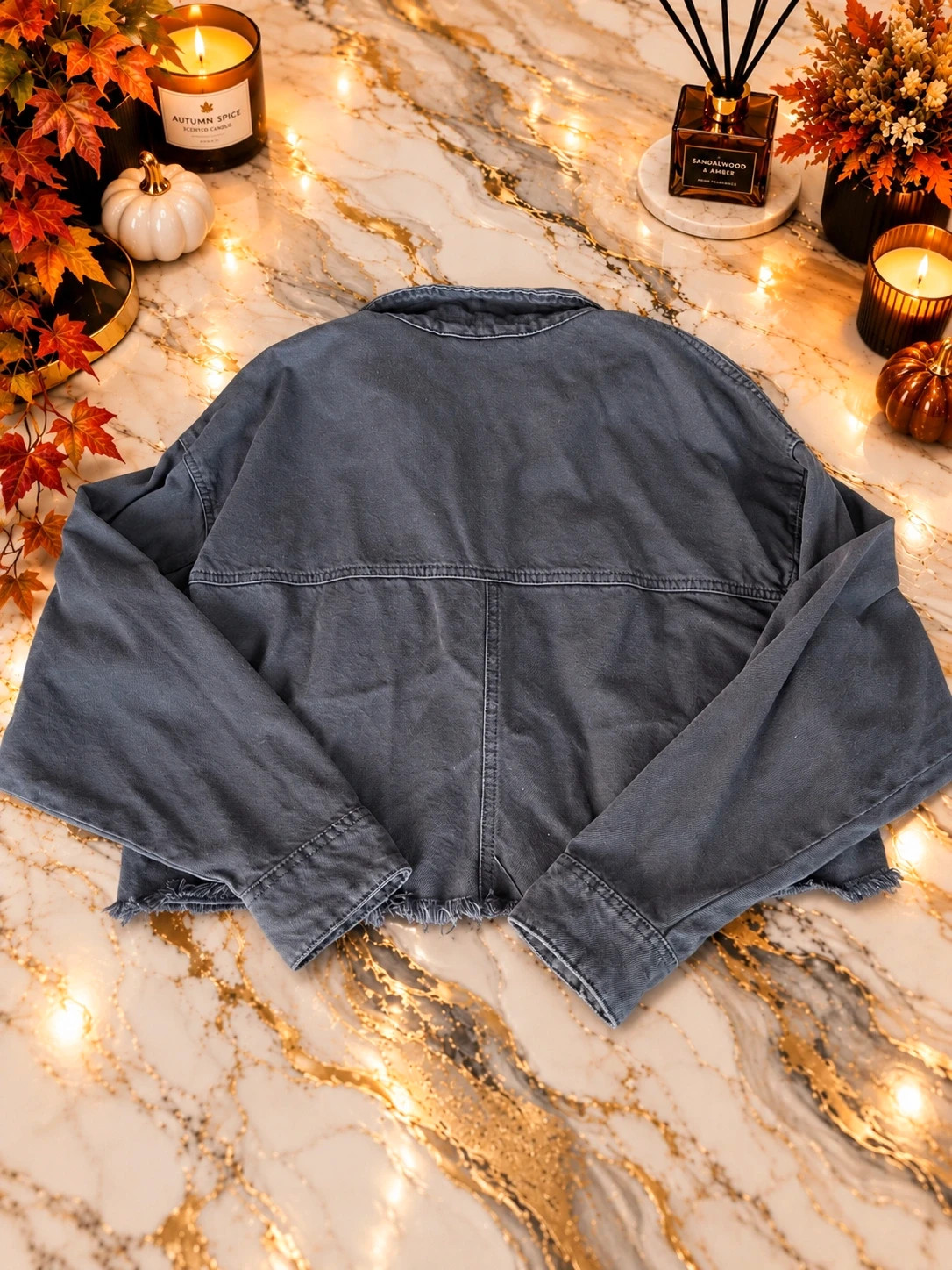 Veste courte en jean gris délavé Pull&Bear – Taille M – Coupe crop – Pull & Bear – taille M / 38 / 10 2