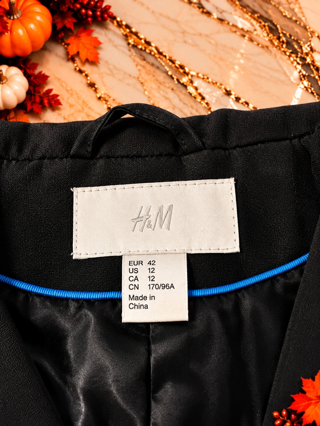 Veste blazer femme H&M bleu chiné – Taille 42 – Chic et élégante – H&M – taille XL / 42 / 14 3