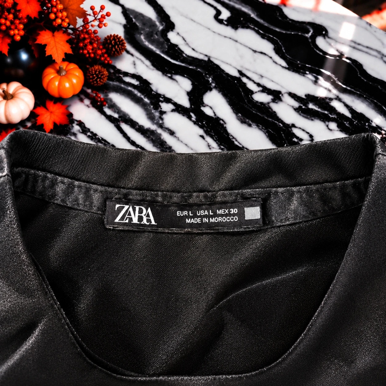 Combinaison pantalon Zara noire effet cuir – Taille L – Coupe large cargo – Ceinturée – Zara – taille L / 40 / 12 4
