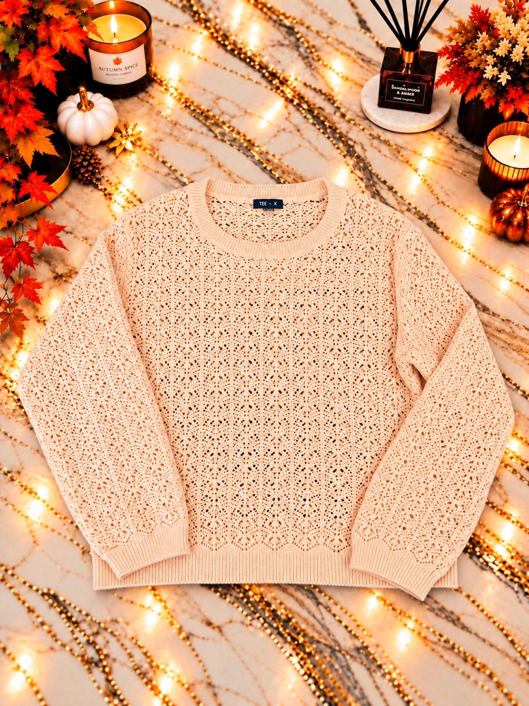 Pull femme KIABI en maille ajourée rose pêche – Taille XL – Manches longues – Kiabi – taille XL / 42 / 14 2