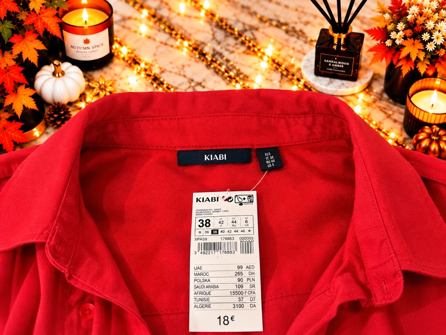 Robe chemise longue rouge KIABI – Taille 38 – Neuve avec étiquette – Kiabi – taille M / 38 / 10 2