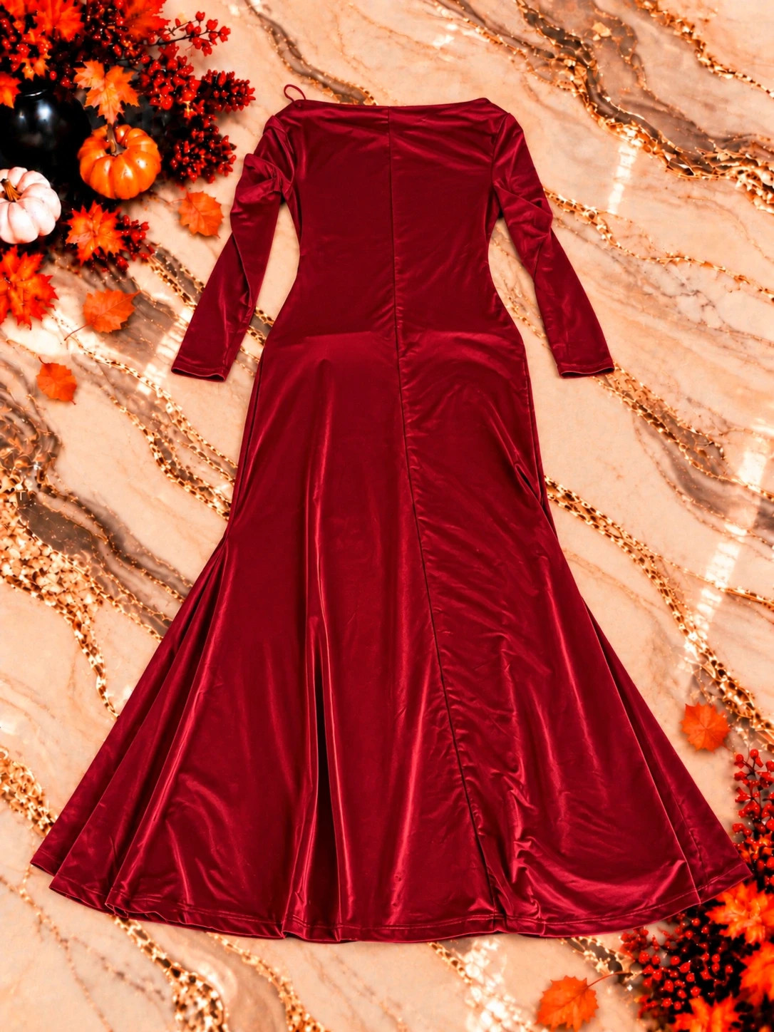 Robe longue Zara rouge bordeaux satinée – Taille L – Élégante et évasée – Zara – taille L / 40 / 12 2