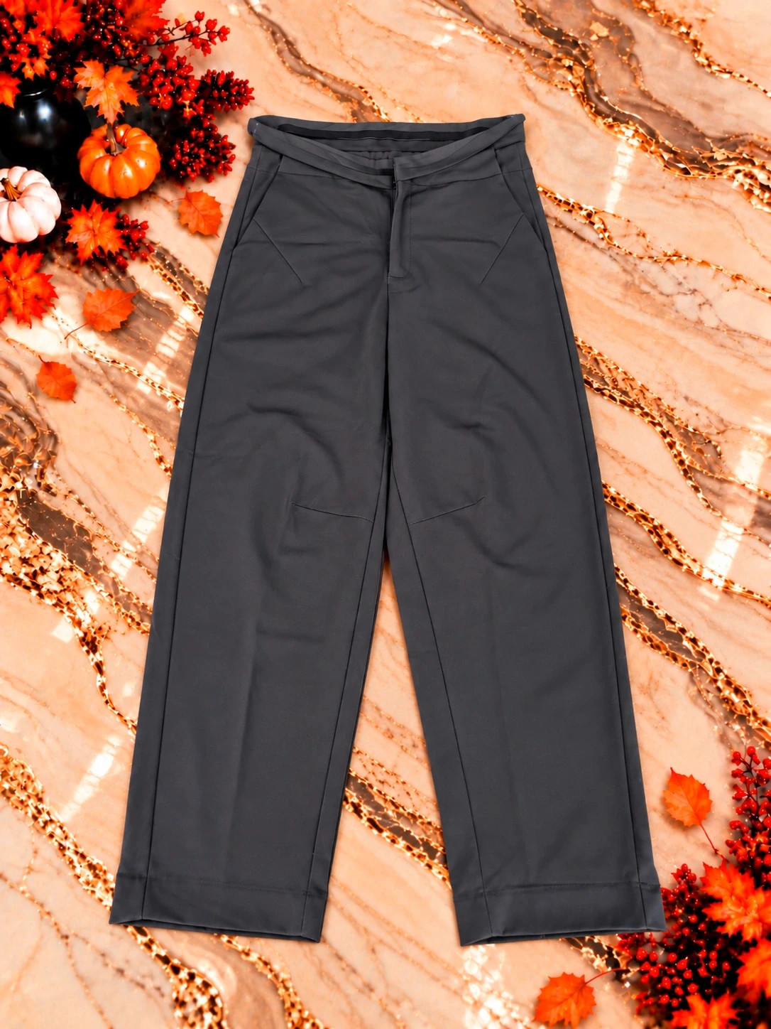 Pantalon Zara Femme Gris Anthracite – Coupe Large Wide Leg – Taille M