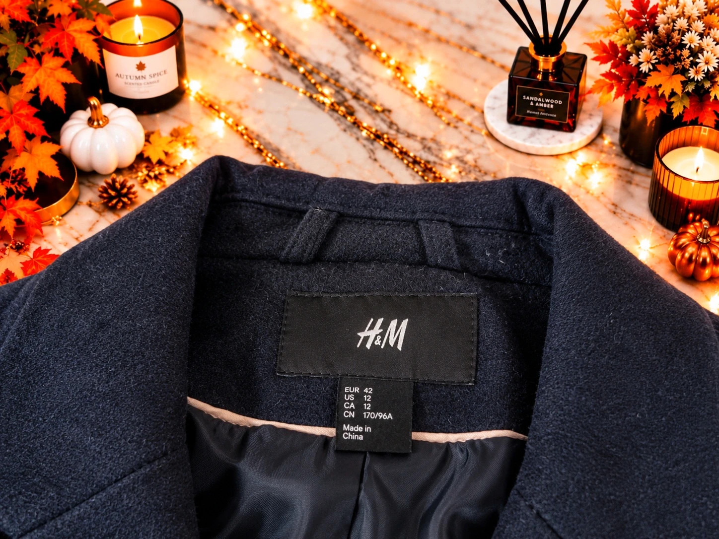 Veste blazer courte H&M femme bleu marine – Taille 42 – Chic et élégante – H&M – taille XL / 42 / 14 3