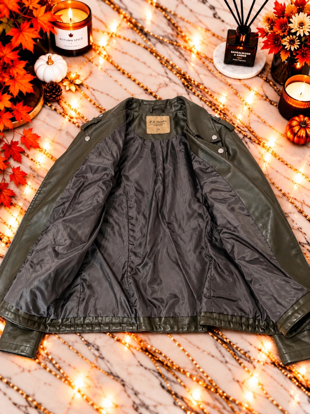 Veste perfecto femme F.D. Joseph Christy kaki – Taille 44/46 – Style motard – F.D. Joseph – taille XXXL / 46 / 18 2