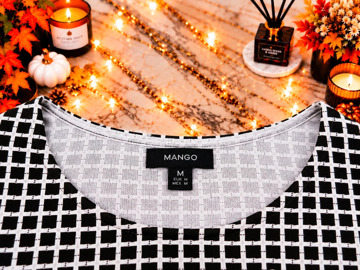 Robe Mango noire et blanche à carreaux – Taille M – Mango – taille M 3
