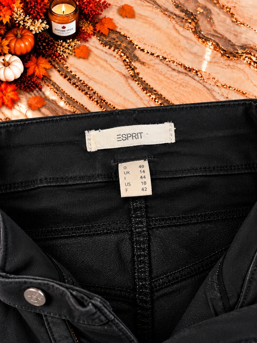 Jupe en jean Esprit noire – Taille 42 – Coupe droite – Denim femme – Esprit – taille XL / 42 / 14 3