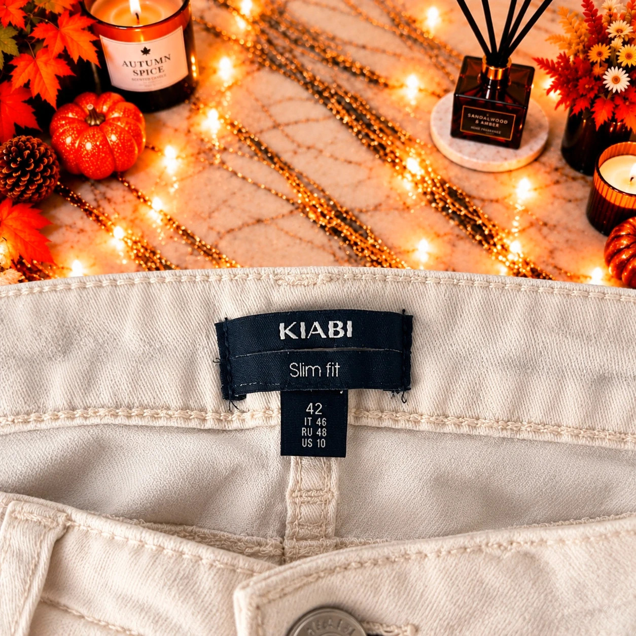 Jean KIABI Slim Fit écru / beige clair – Taille 42 – Kiabi – taille XL / 42 / 14 3