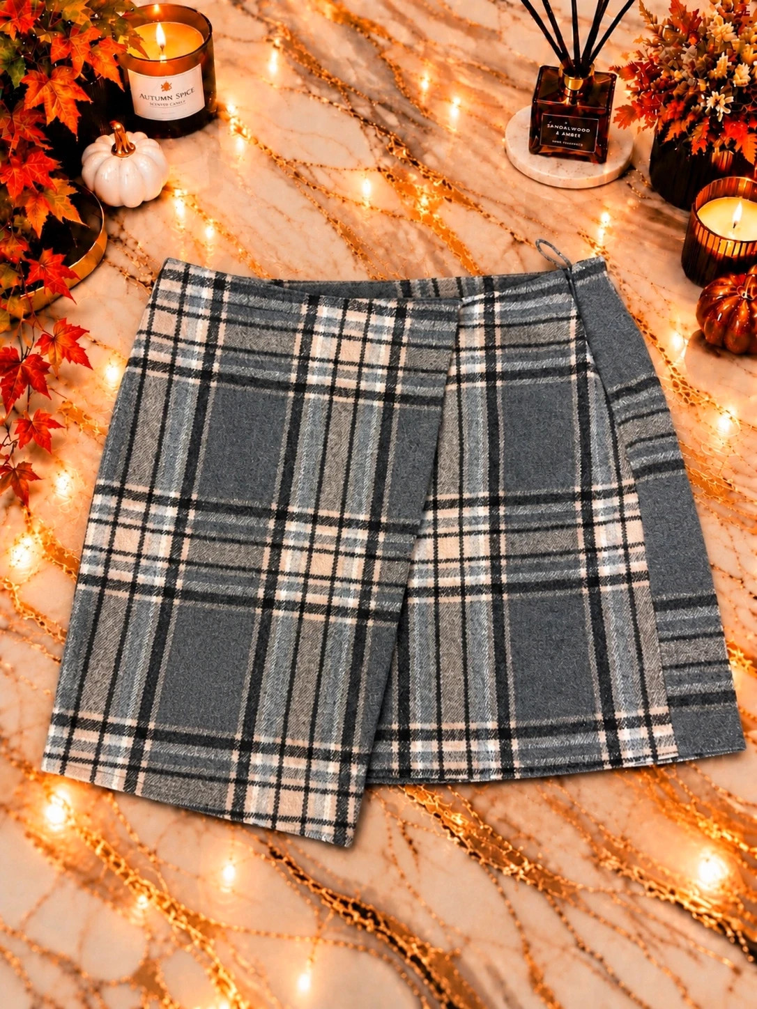 Jupe-short portefeuille à carreaux Trend One – Taille 36