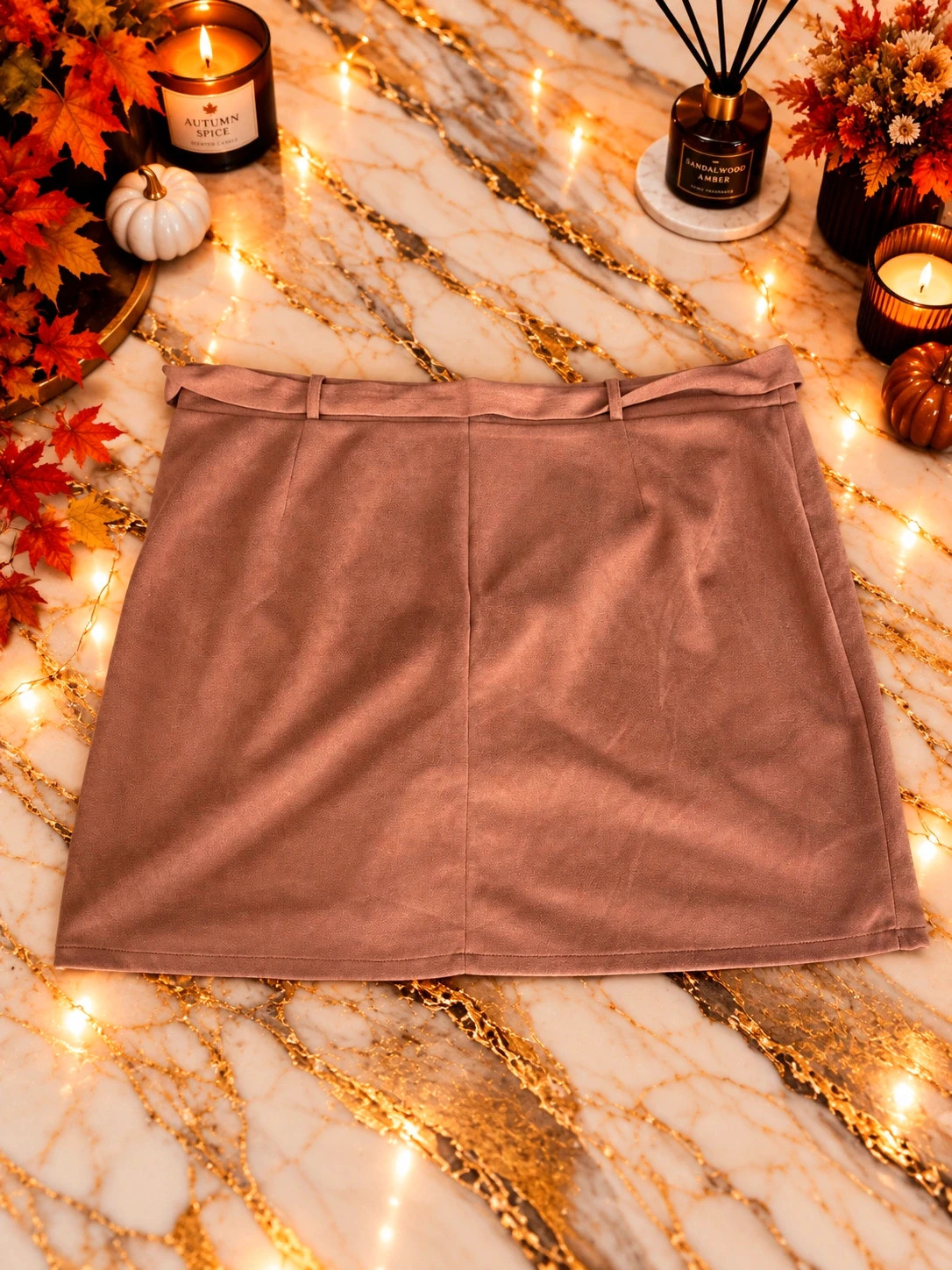 Jupe-short Shein Curve effet suédine marron – Taille 4XL – Shein Curve – taille 4XL / 48 / 20 2