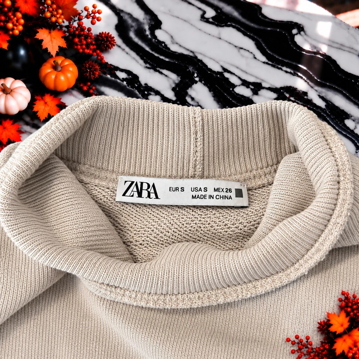 Robe longue Zara beige col montant – Taille S – Zara – taille S / 36 / 8 3