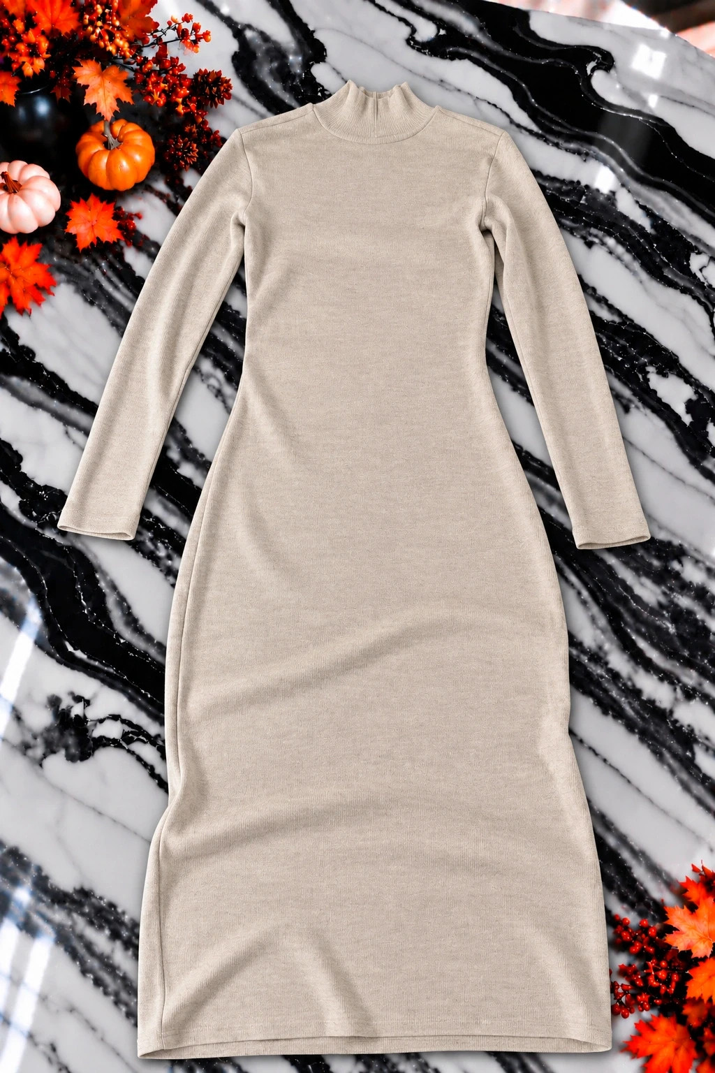 Robe longue Zara beige col montant – Taille S – Zara – taille S / 36 / 8 2
