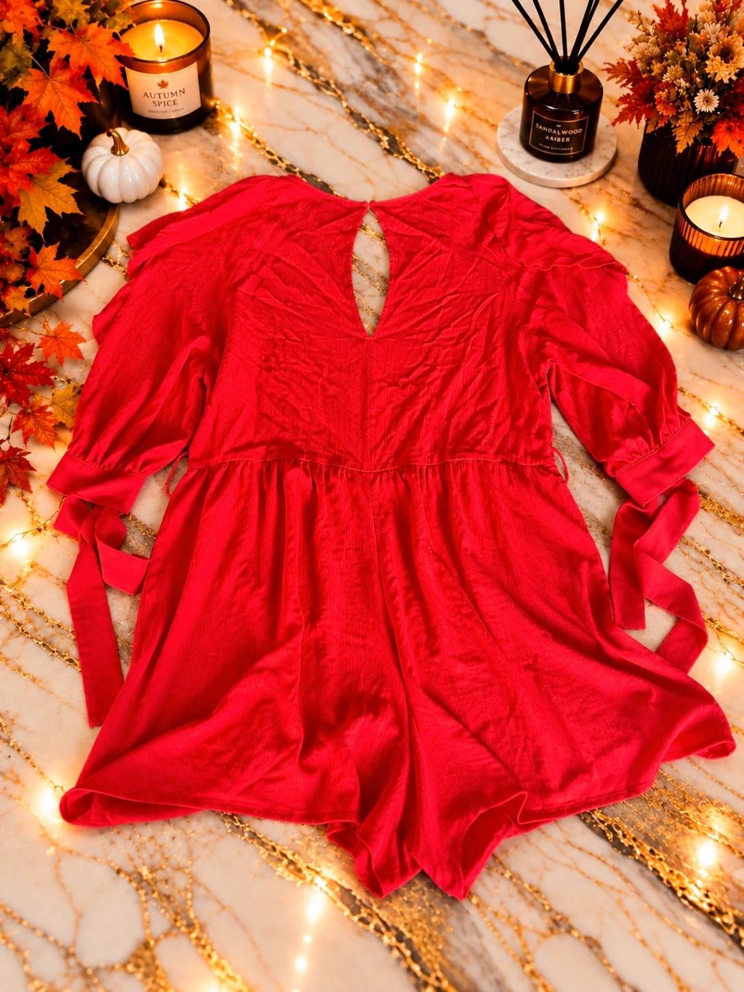 Robe rouge H&M manches 3/4 à nouer – Taille 40 – H&M – taille L / 40 / 12 2