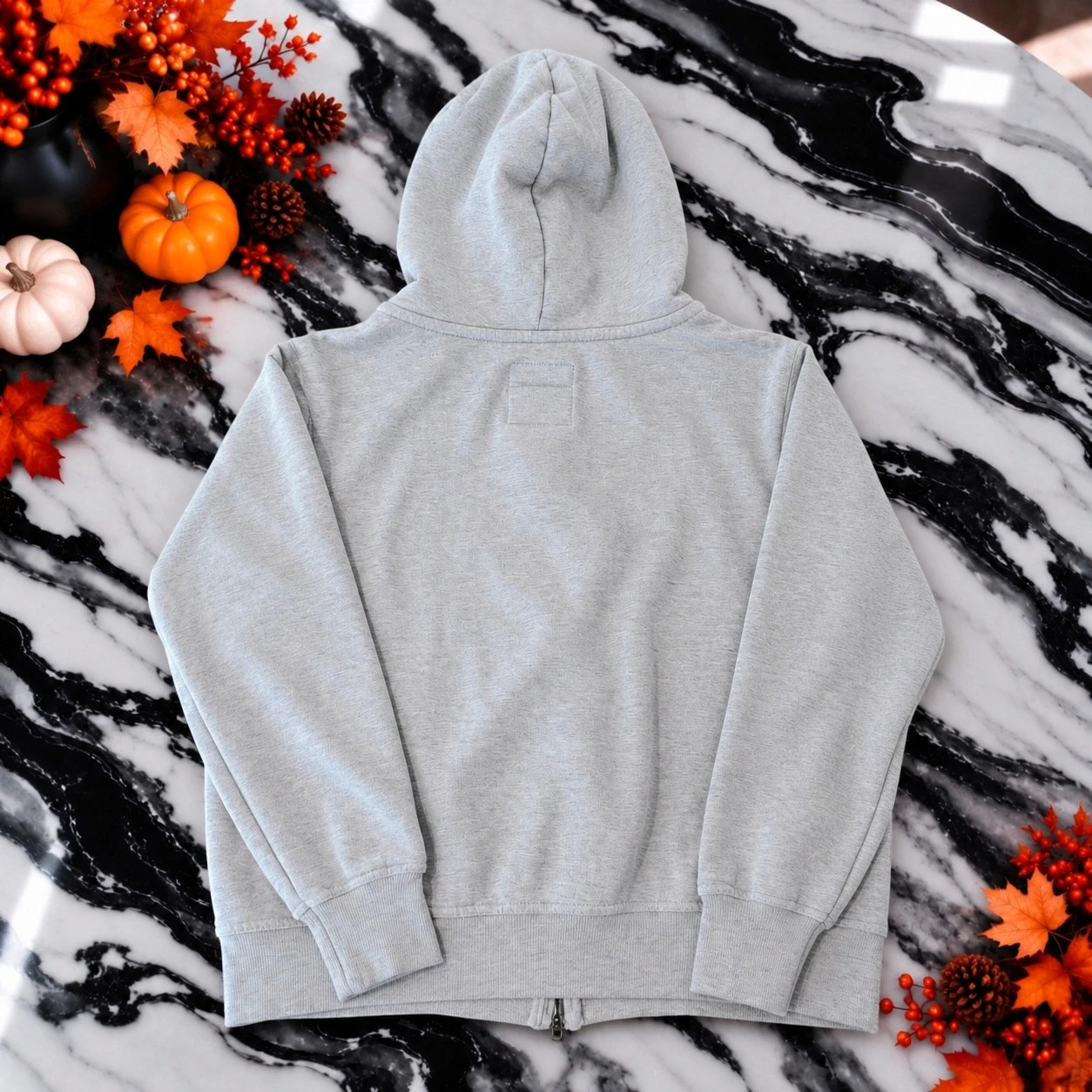 Sweat à capuche zippé Lee Cooper gris – Taille M – Style vintage – Lee Cooper – taille M 3