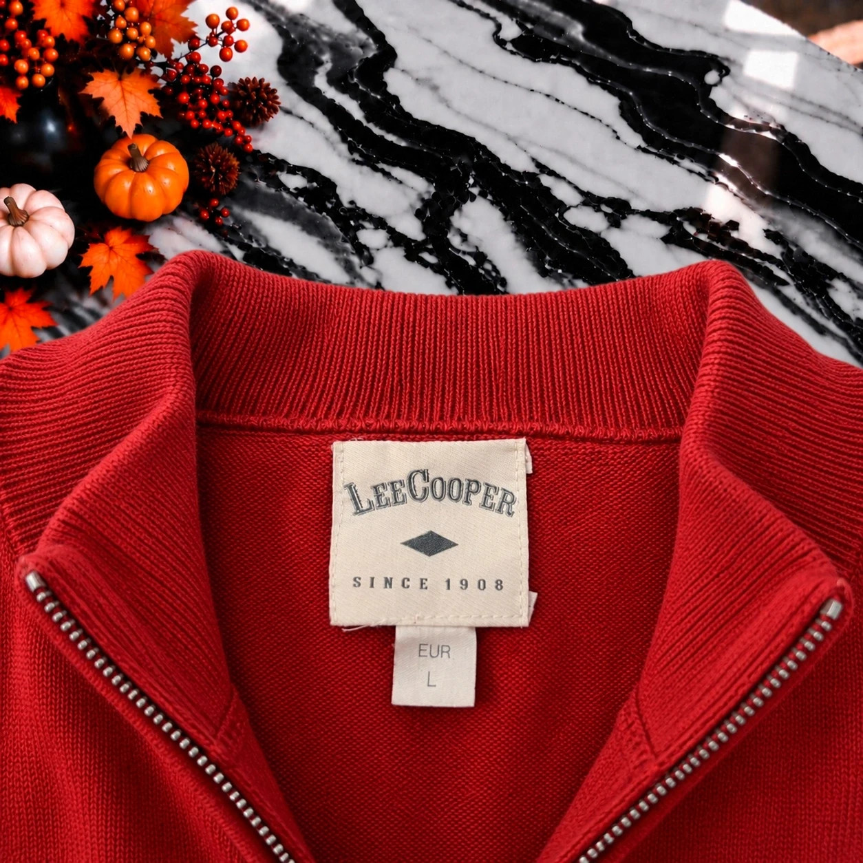 Pull 1/4 zip Lee Cooper rouge homme – Taille L – Lee Cooper – taille L 2