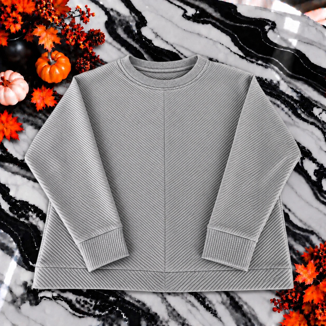 Pull Yessica gris côtelé – Taille M