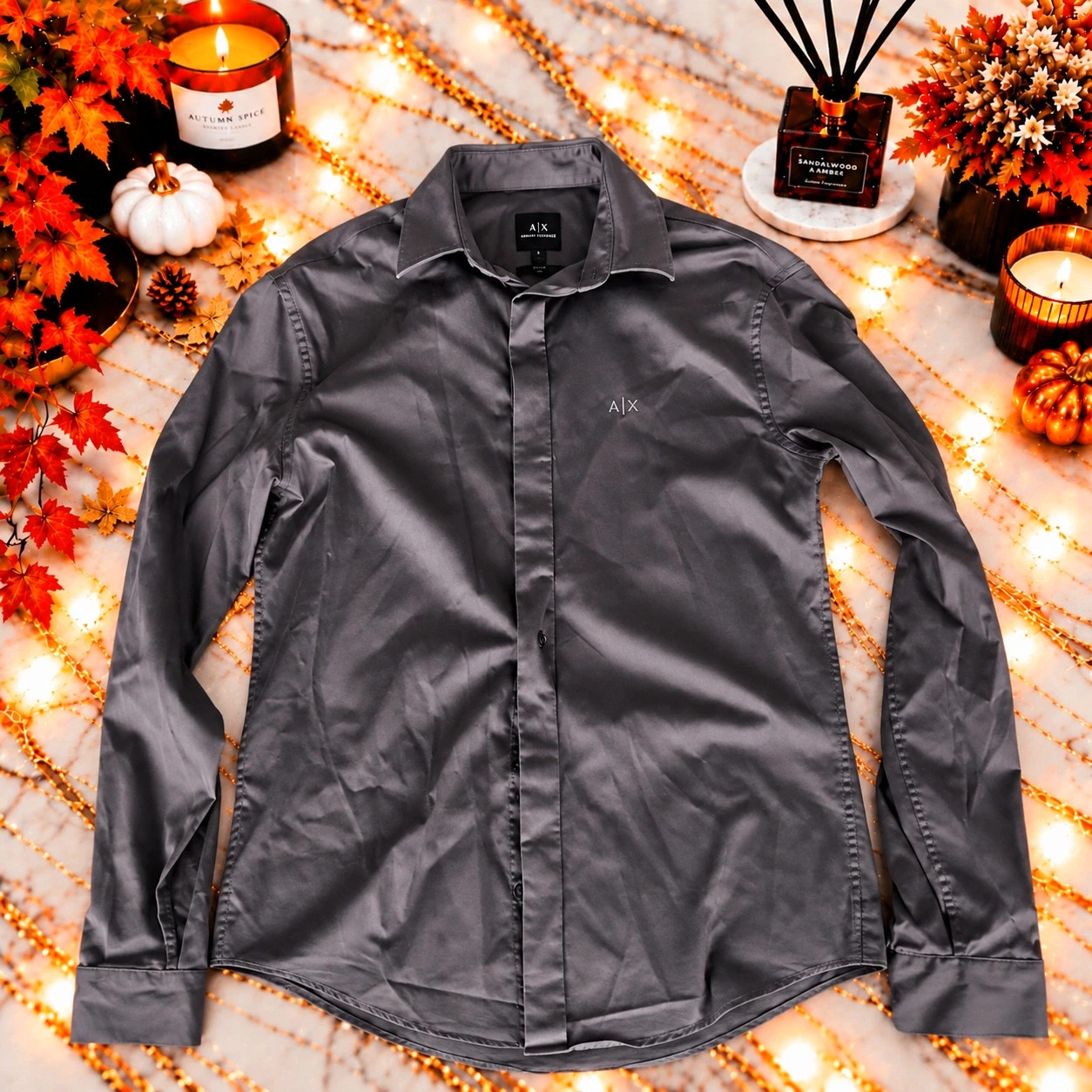 Chemise femme Armani Exchange A|X gris anthracite satinée – Taille XS – Armani Exchange – taille XS / 34 / 6 2