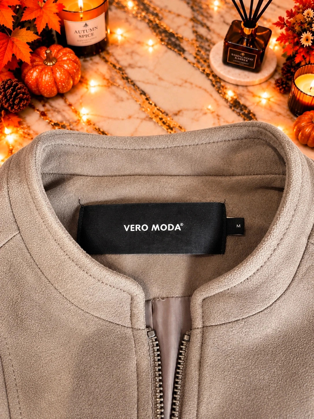 Veste Vero Moda beige/taupe effet suédine – Taille M – Vero Moda – taille M / 38 / 10 2