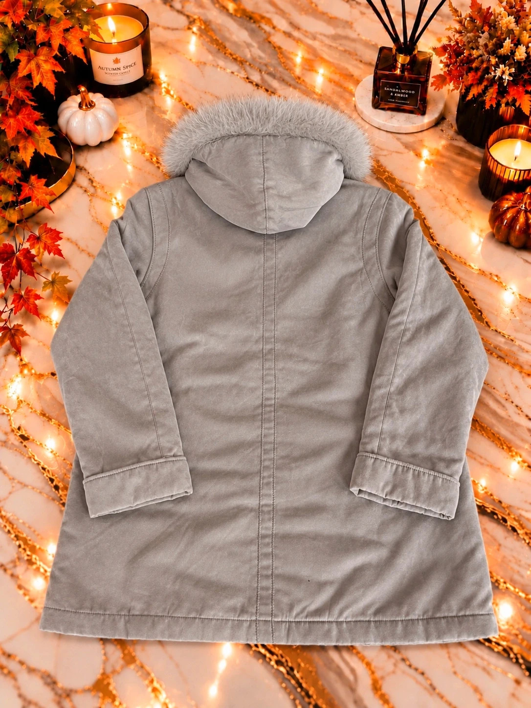 Manteau d’Auvry Exclusive gris à capuche fourrure – Taille FR 48 – d´Auvry – taille XXXL / 46 / 18 4