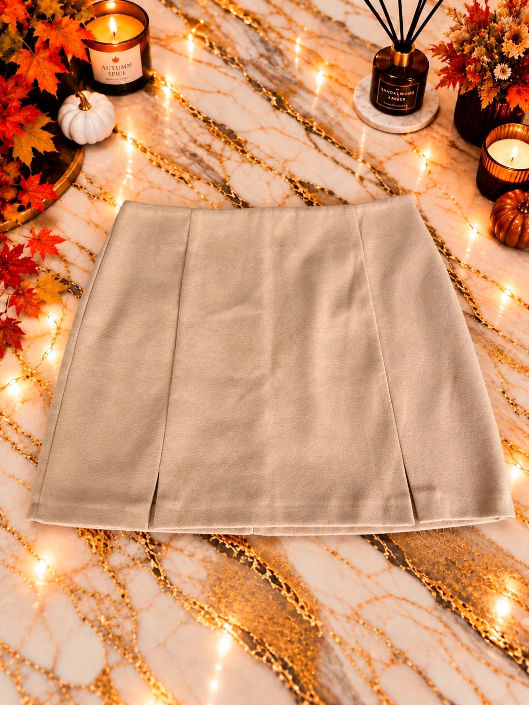Jupe courte Primark beige / camel – Taille 46