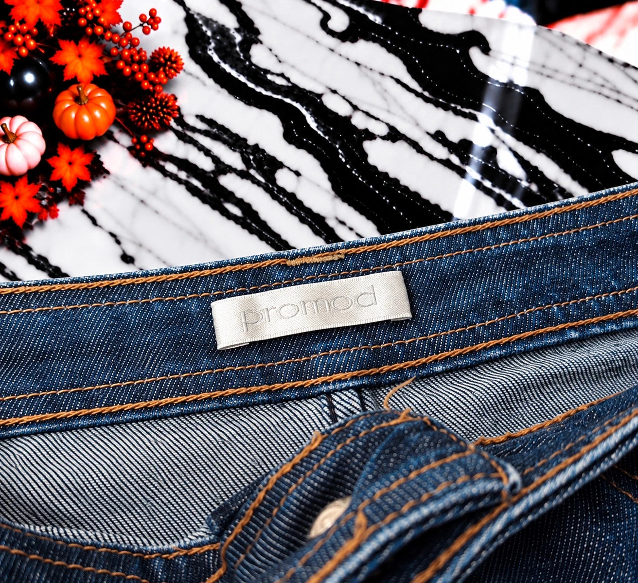 Jupe en Jean Promod Femme Bleu Denim – Taille 42 – Coupe Trapèze – Mini-Jupe Casual Chic – Promod – taille L / 40 / 12 3