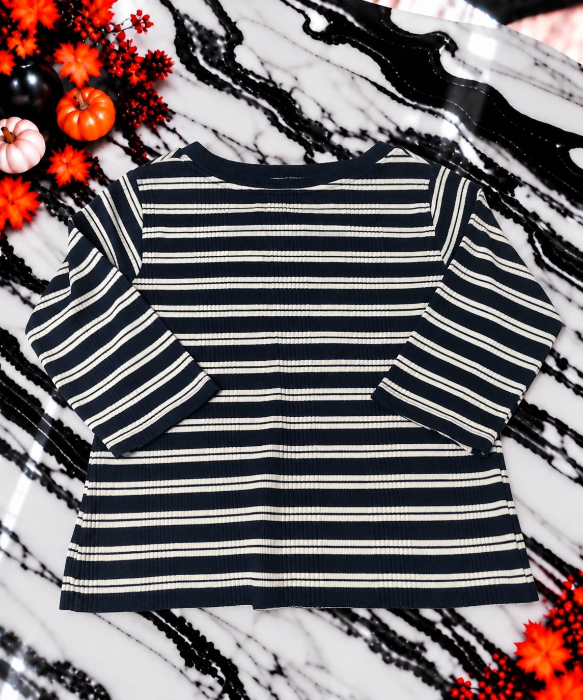 Pull Tommy Hilfiger Femme Bleu Marine à Rayures Blanches – Taille XXL – Style Marinière – Coton – Tommy Hilfiger – taille XXL / 44 / 16 4