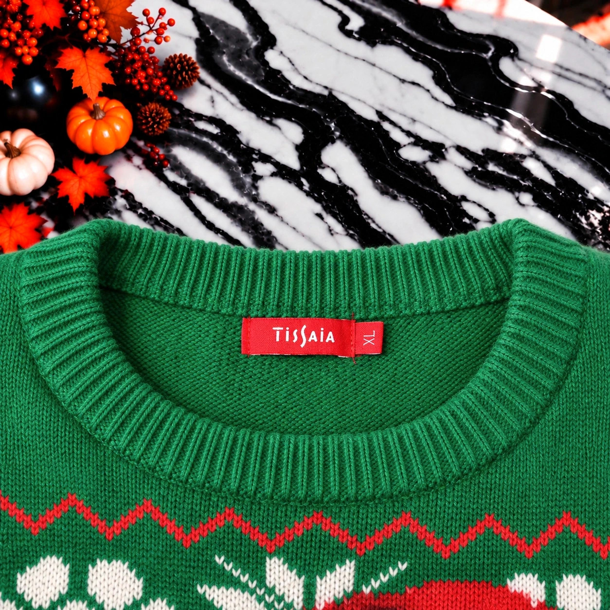 Pull de Noël Tissaia vert – Bouledogue Père Noël – Taille XL 🎄 – Holiday Time – taille XL 4