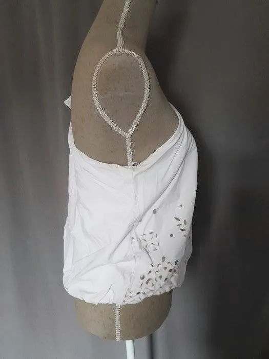 Top asymétrique blanc en broderie anglaise – Zara – taille M 3