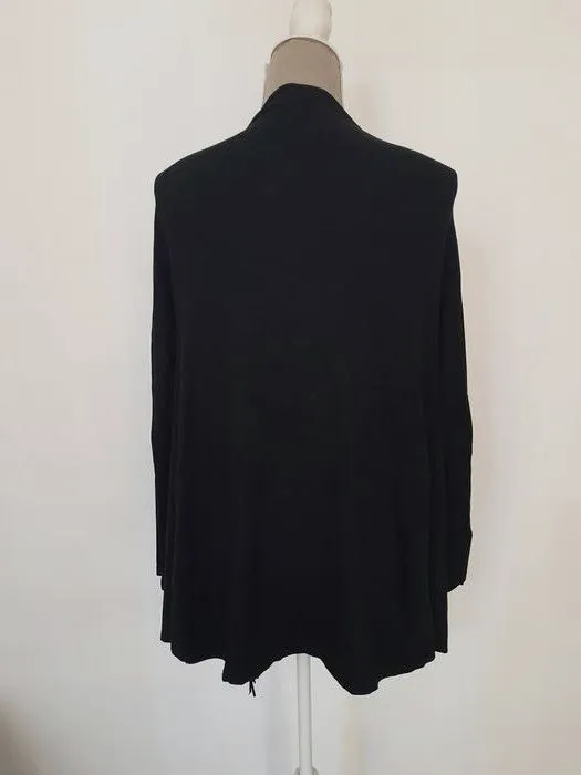 Gilet long noir à franges et œillets – Morgan – taille M 4