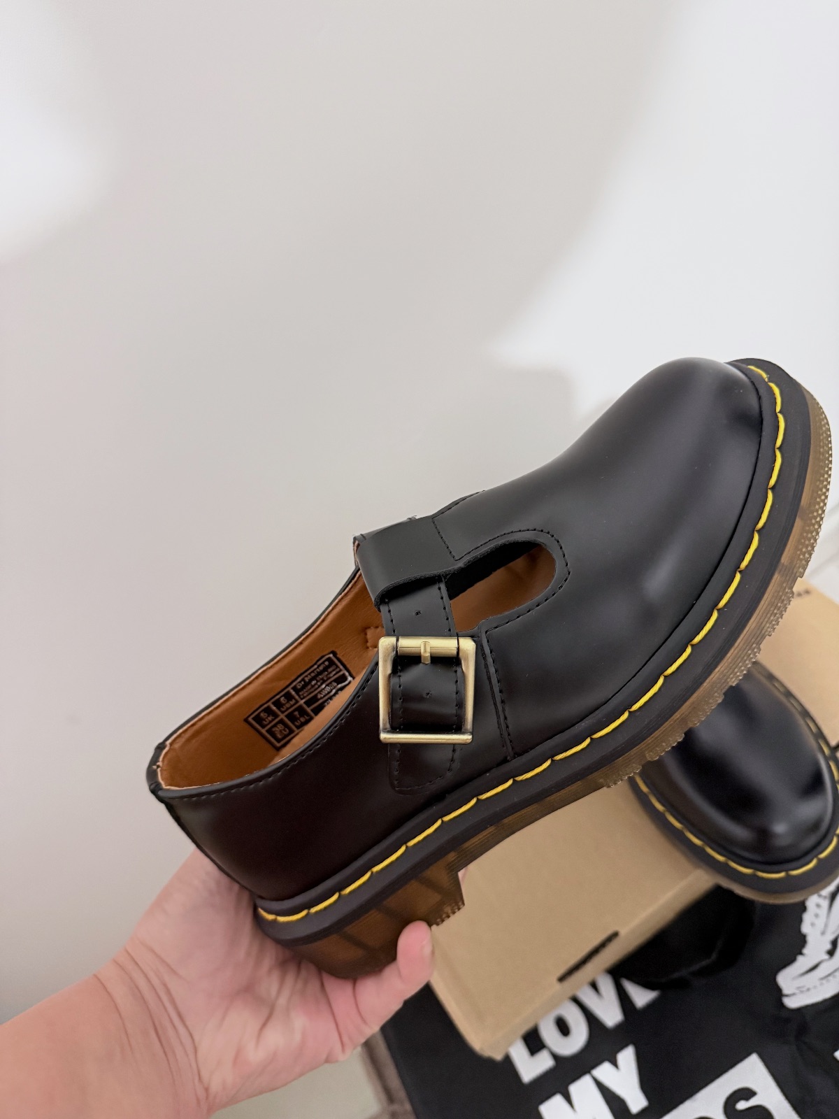 Chaussures babies Polley Dr. Martens en cuir noir – Dr. Martens – taille EU 38 4