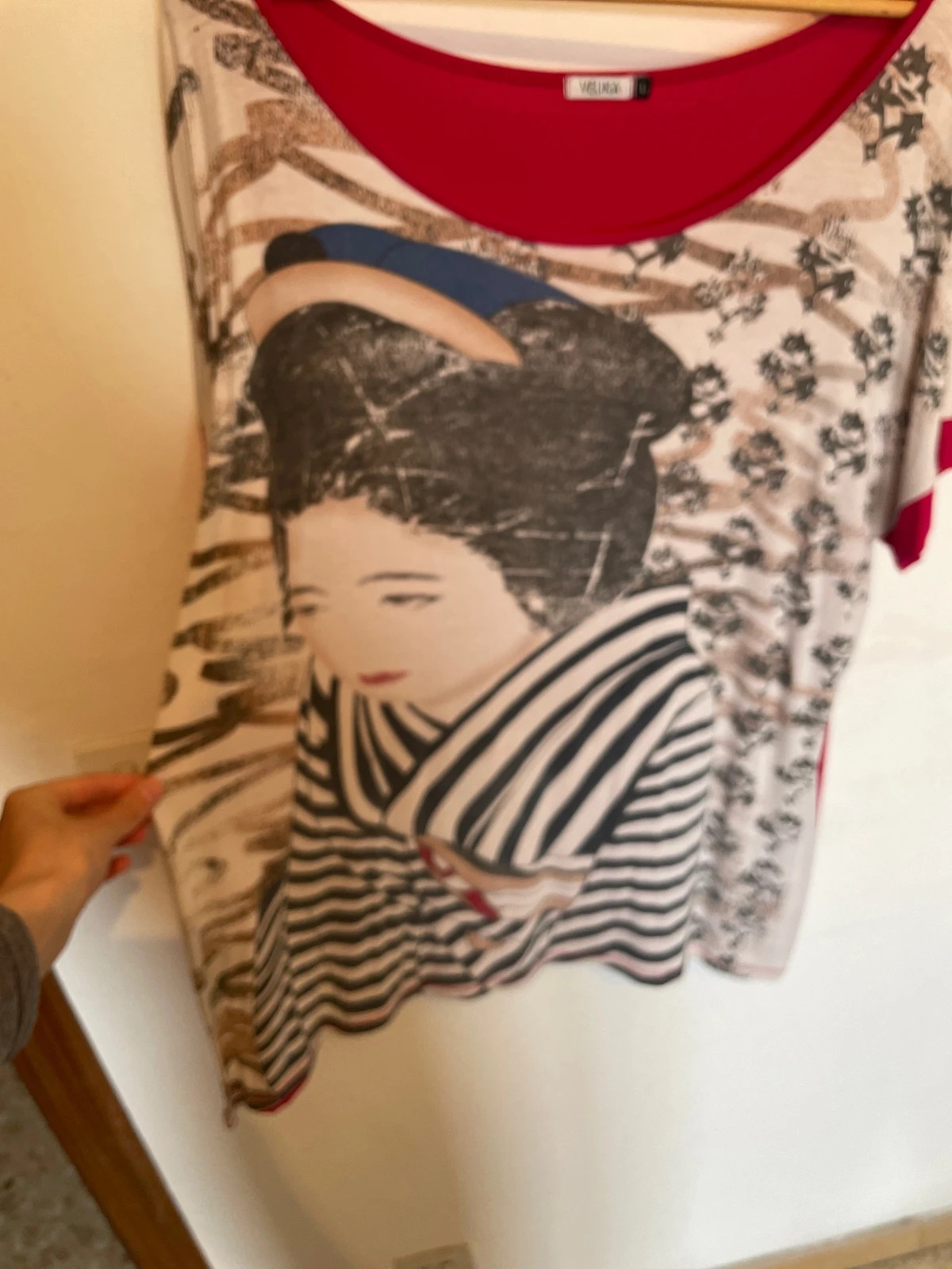 Camiseta Fucsia con Estampado Geisha - Marca Velika – Velika – taille L / 40 / 12 2