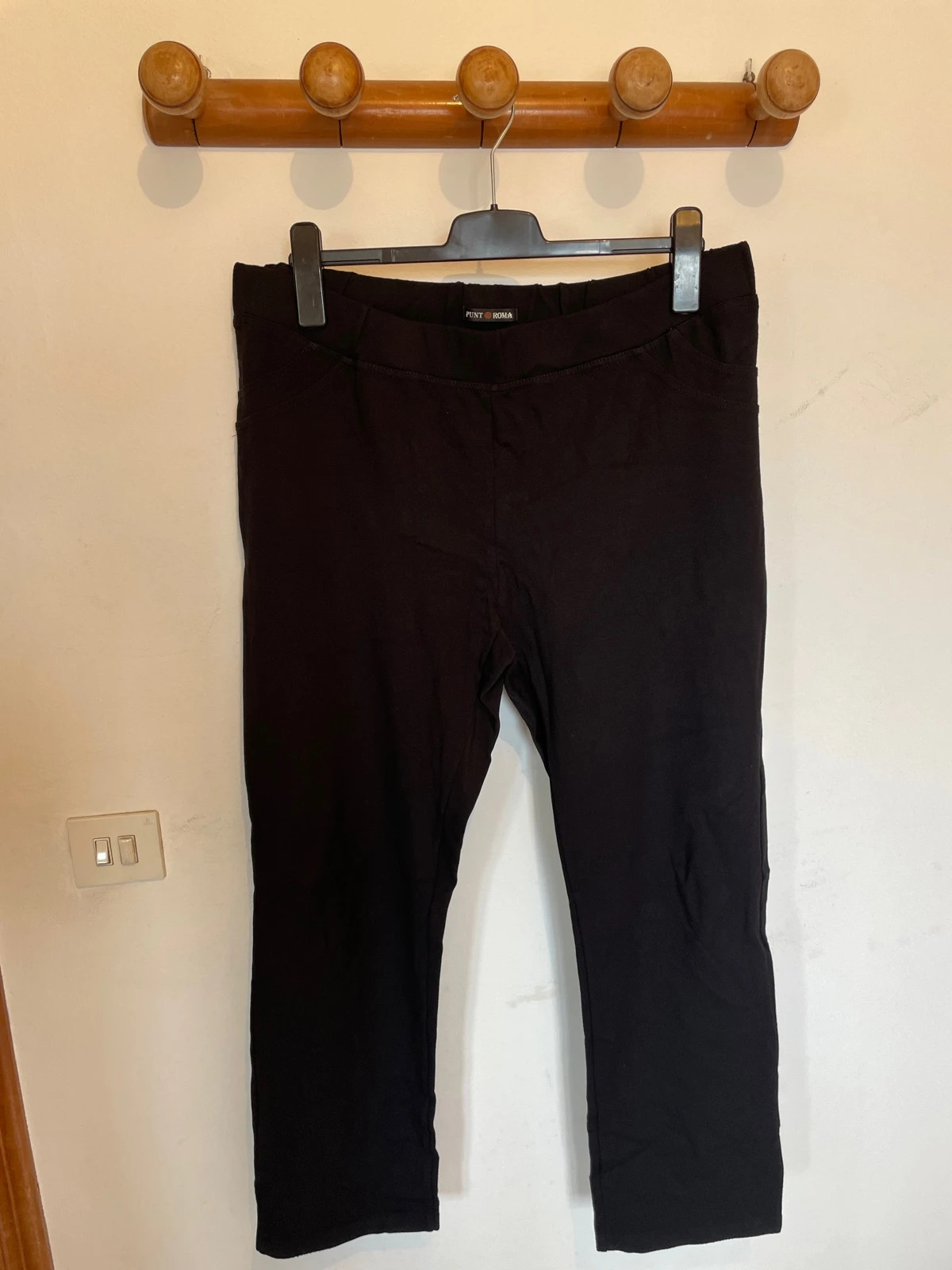 Pantalón Negro Confort Punto Roma - Talla 48/50 aprox.