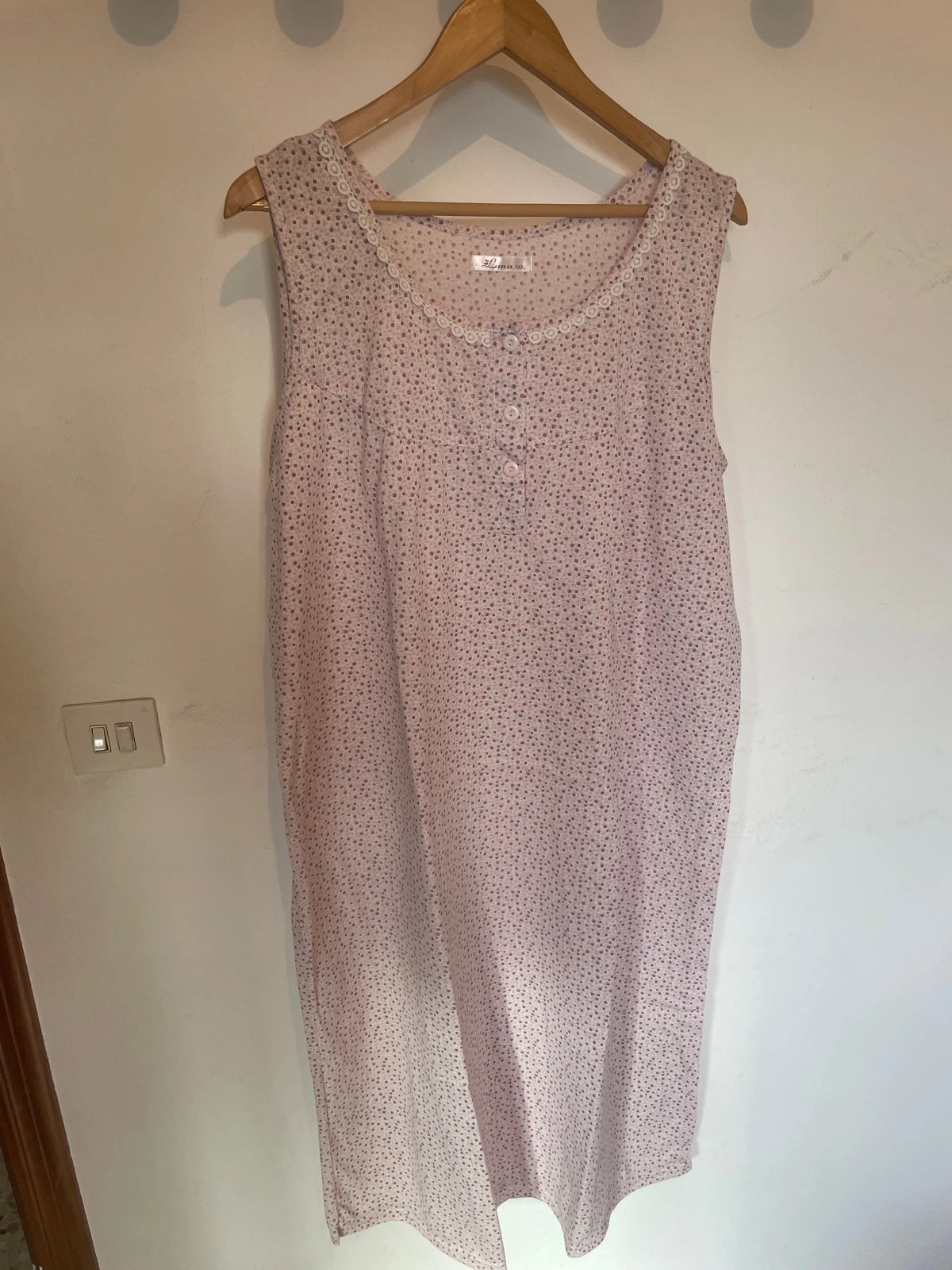 Camisón Floral Rosa Claro - Talla XXXL – Luna – taille XXXL / 46 / 18