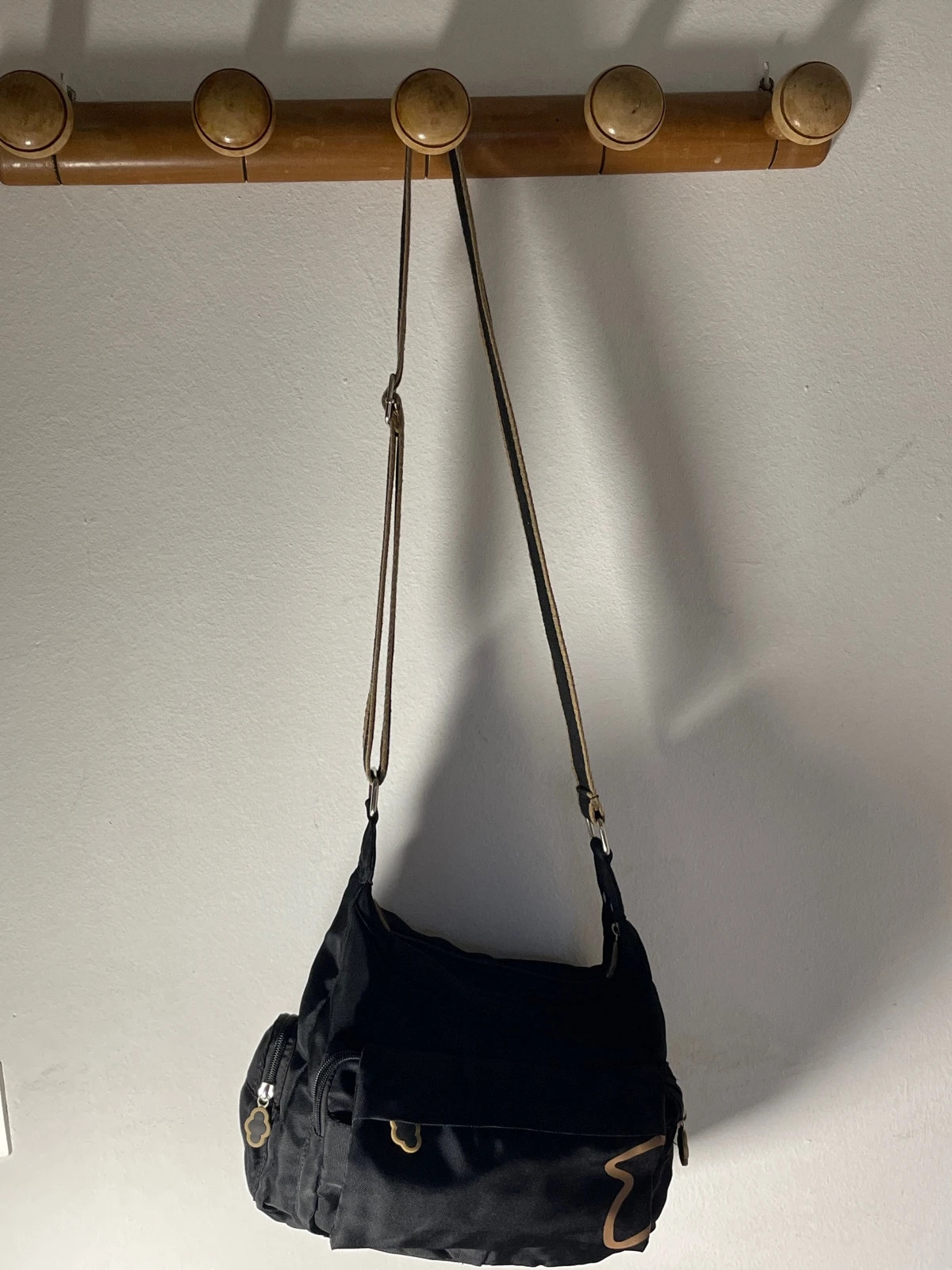 Bolso Bandolera Negro Multi-bolsillos