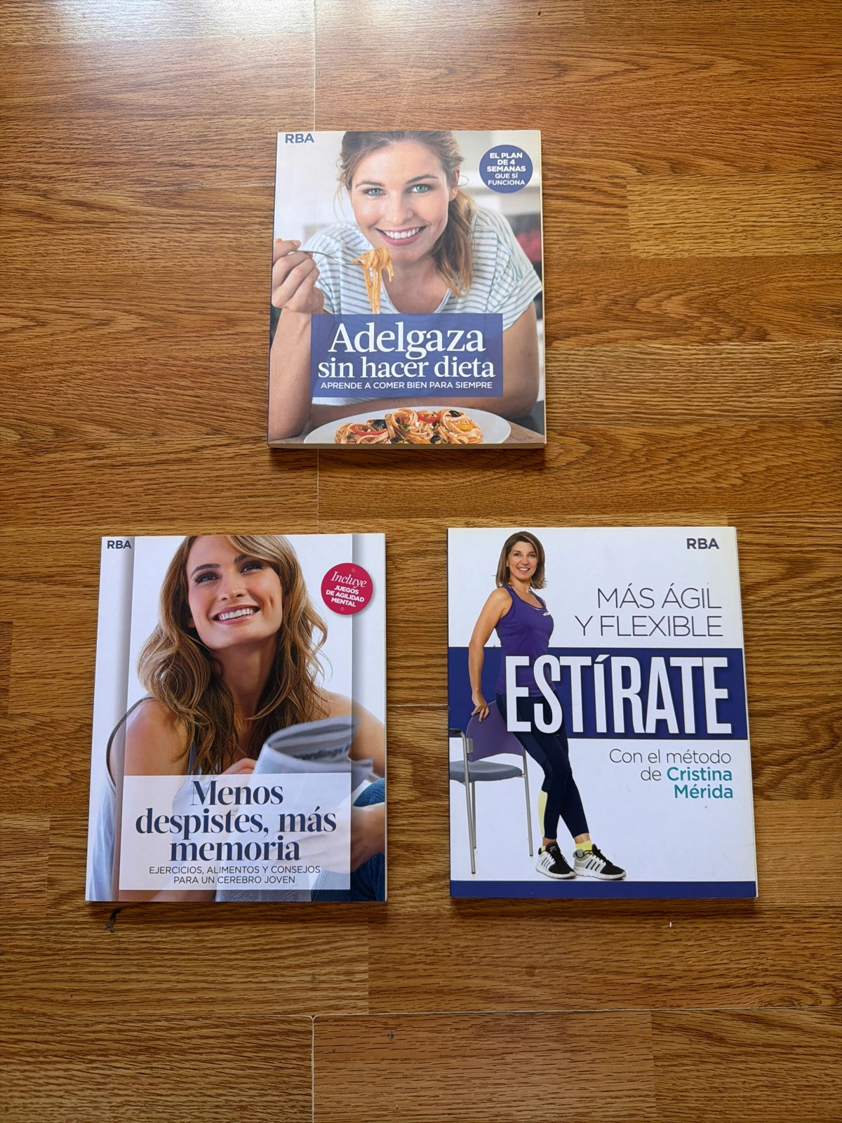 Lote 3 libros RBA Salud Bienestar Nutrición y Ejercicios