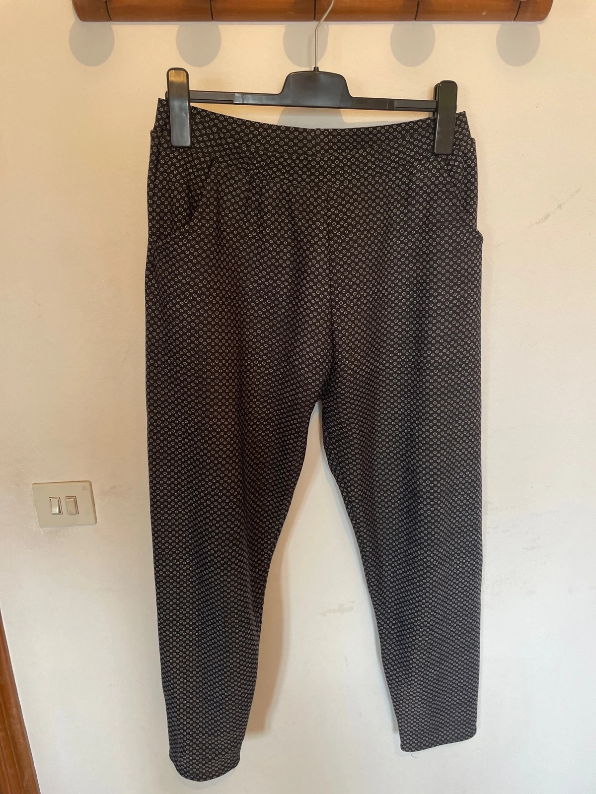 Pantalones elásticos micro-estampado - Talla L (40/42) - Corte Chino – Chino – taille L / 40 / 12