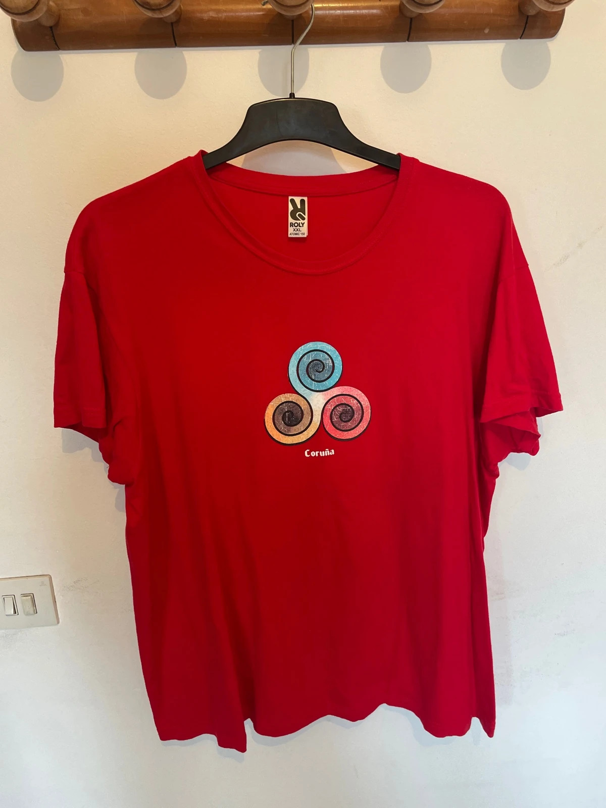 Camiseta roja Trisquel Celta "Coruña" - Talla XXL - Roly